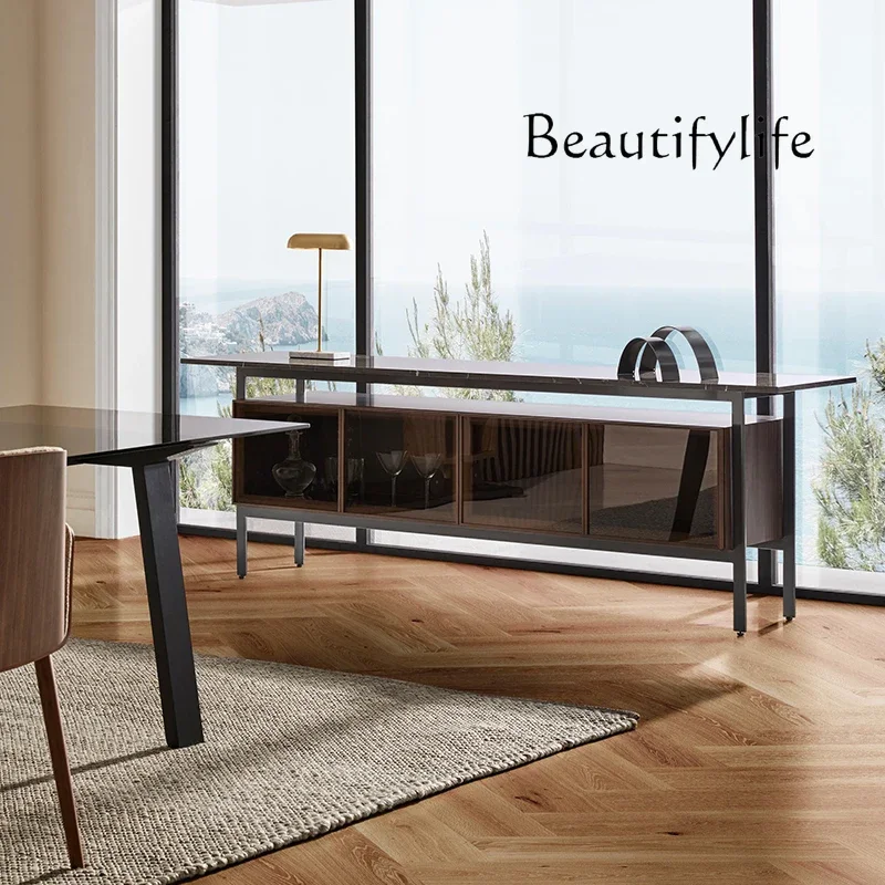 خزانة جانبية لتناول الطعام ذات أقدام عالية، أثاث فاخر وخفيف الوزن، خزانة مشروبات رخامية، تخزين الرياح، خزانة زخرفية بسيطة #4