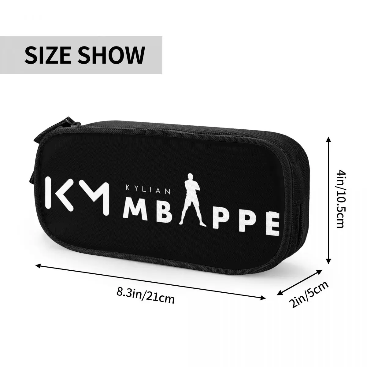 KM Mbappe-Trousse à Crayons de Football pour Fille et Garçon, Grands Sacs de Rangement avec Fermeture Éclair pour Étudiant