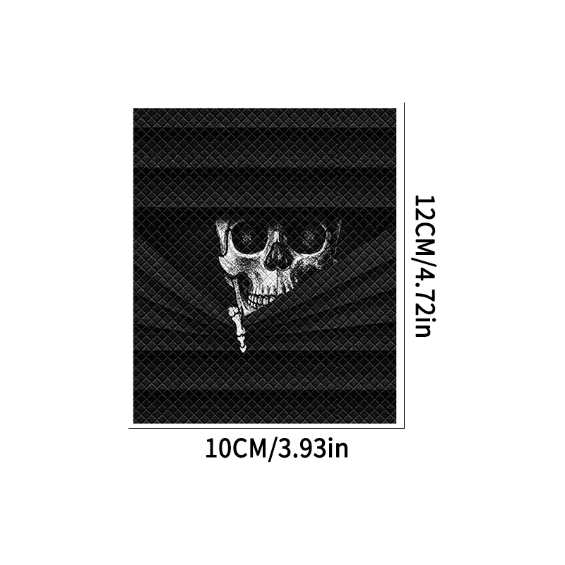 2PCS Peeking Skull Motorcycle Grip Stickers Diamond Pattern Waterproof Anti-Slip Decals for Modification E-Bike Bicycle Scooter