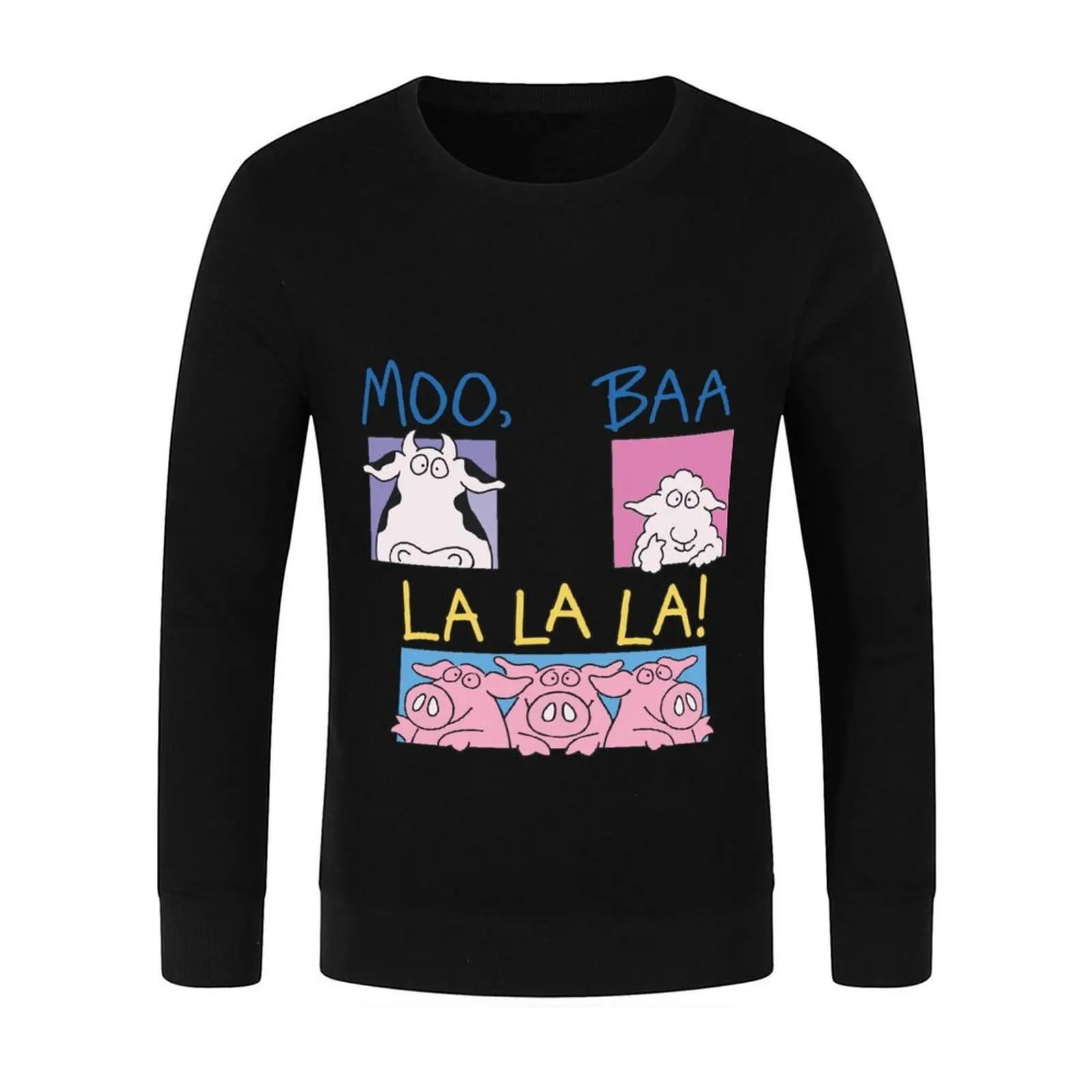 مو، با، لا لا لا لا البقرة رخيصة وخنزير البلوز رياضية الرجال العرق قميص الرجال ارتداء البلوز