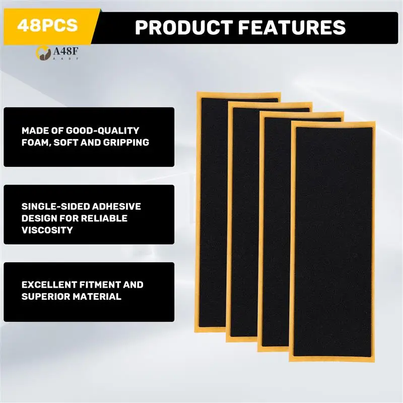 

A48F-48 шт., пенопластовая лента для захвата на гриф, клейкая пенопластовая лента, нескользящая пенопластовая лента для мини-скейтборда