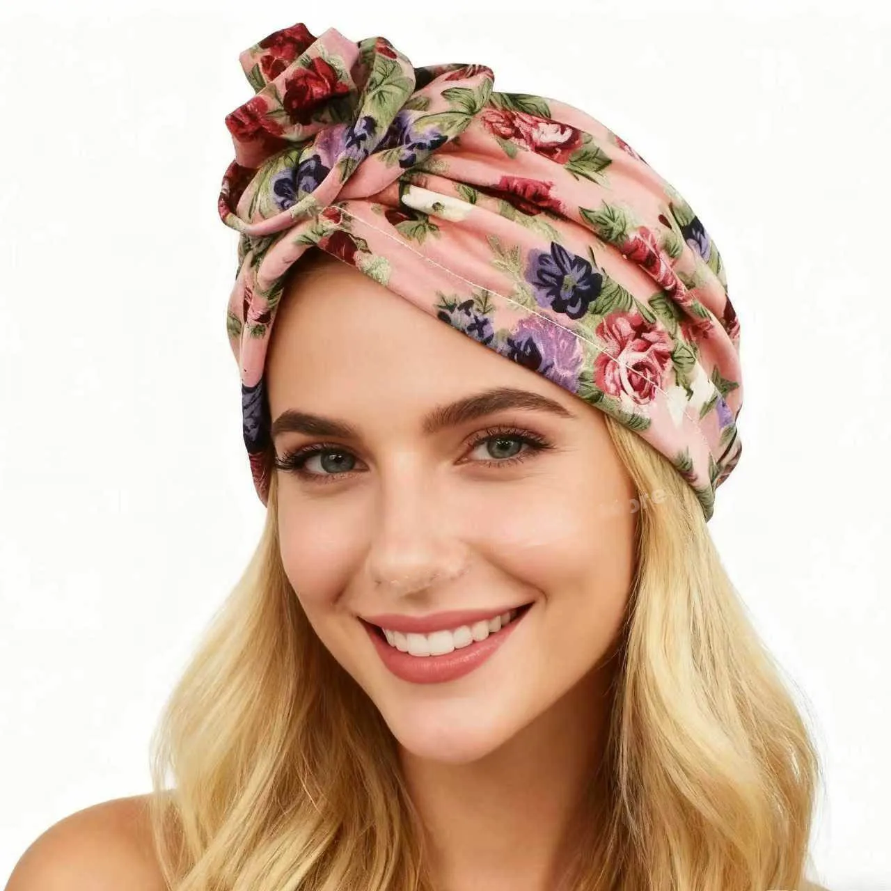 Women Floral Design Bandanas Girl Skullies Beanie Turban Head Wrap For Hair Loss Cap Headwear Lady Rural Chemo Female M91201