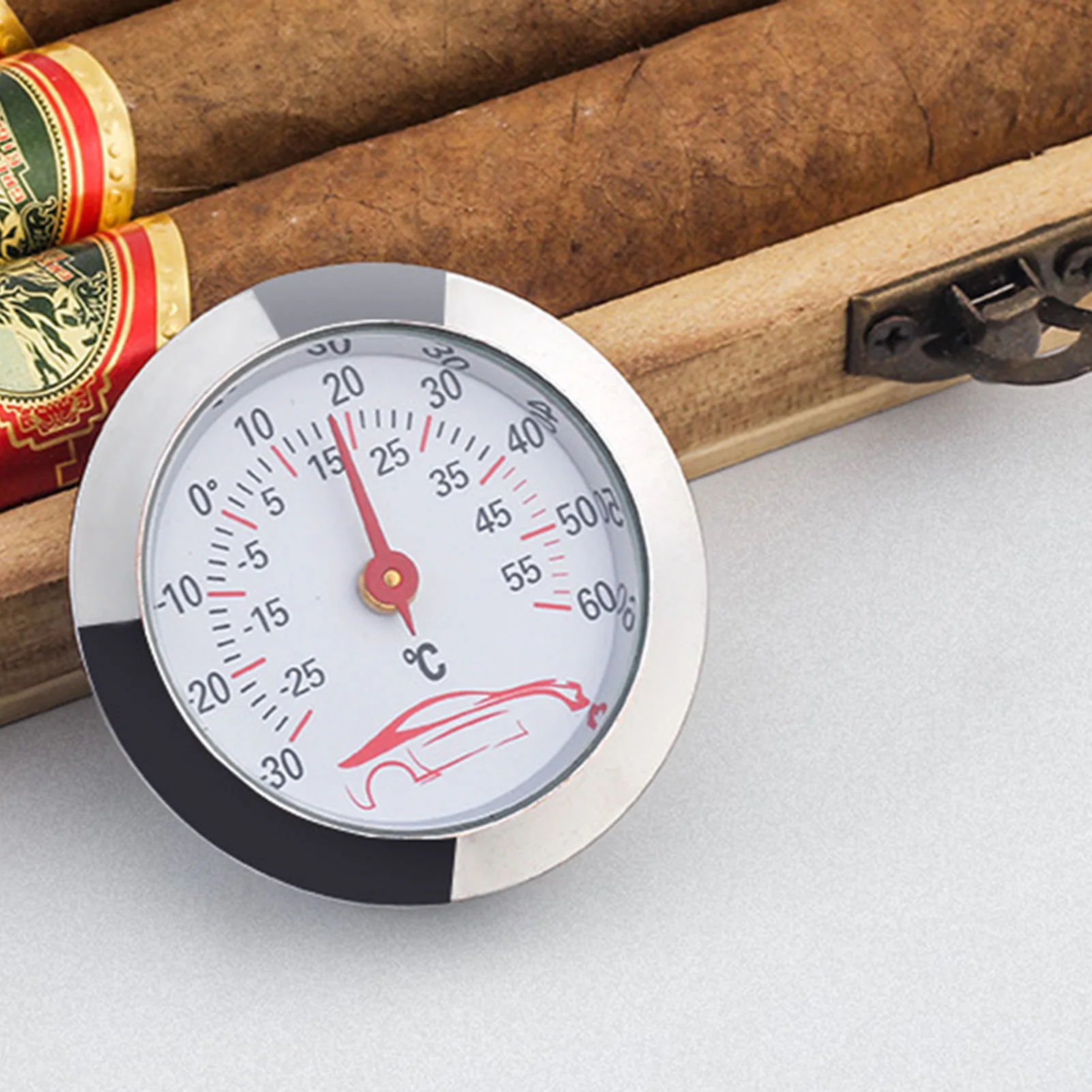 

43mm Mini Thermometer for Car Analog Type Small Household Thermometer for Outdoor Hiking Exploration Climbing