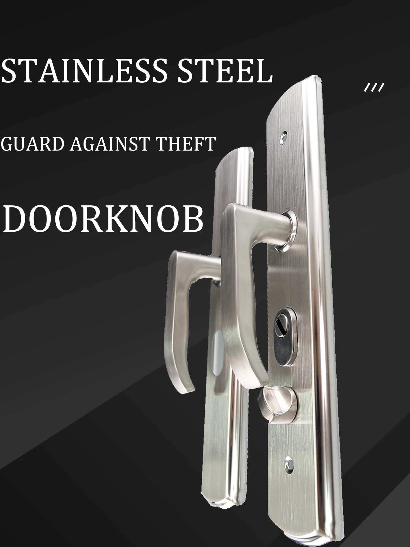 Einteiliger Edelstahl Silber Türgriff, in voller Länge 23,3 cm Badezimmer türschloss Universal schlüssel lose Badezimmer Haushalts schlösser