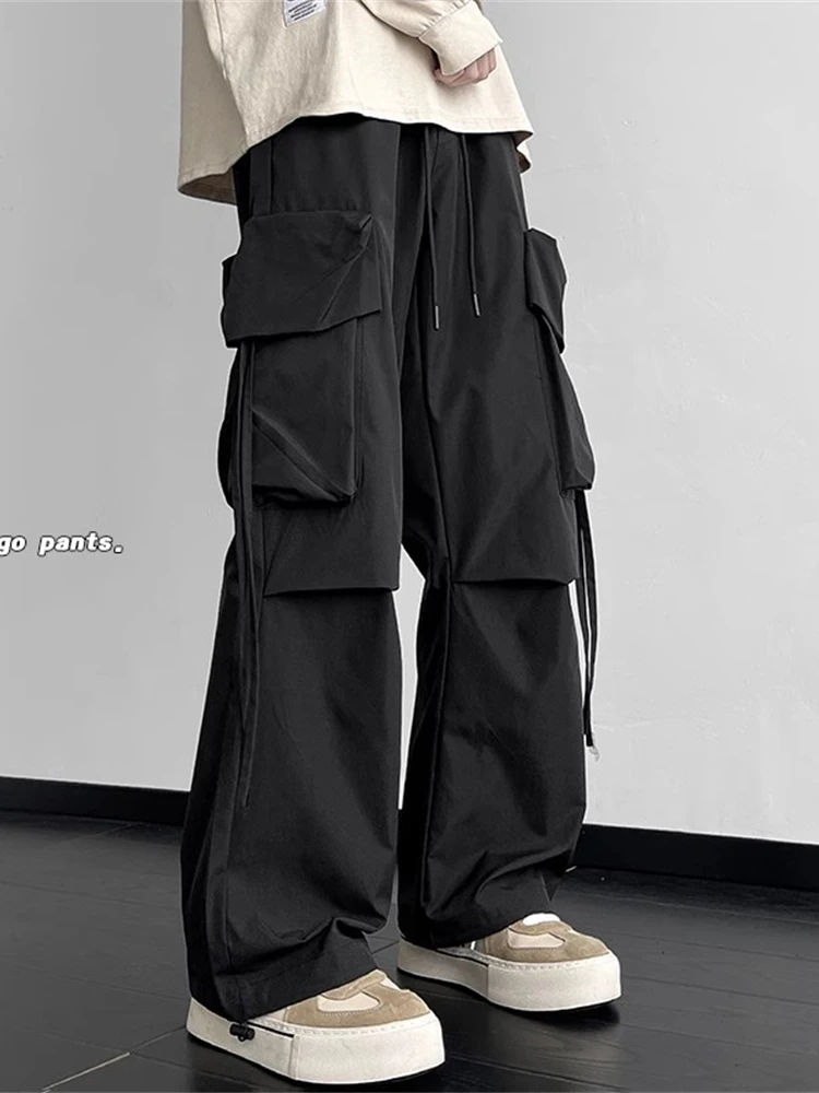 

Мужские повседневные брюки прямого кроя в американском ретро-стиле для весны и осени, модные, в стиле High Street, свободного кроя, молодежные, энергичные, в рабочем стиле