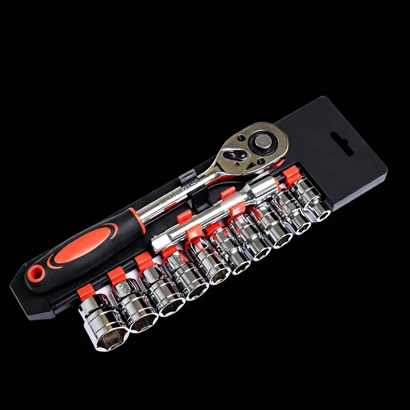 12Pcs Socket Ratchet Wrench Set 1/4 3/8 1/2 Bicycle Motorcycle Car Boat Car Repairing Multi-function Wrench Socket Tool