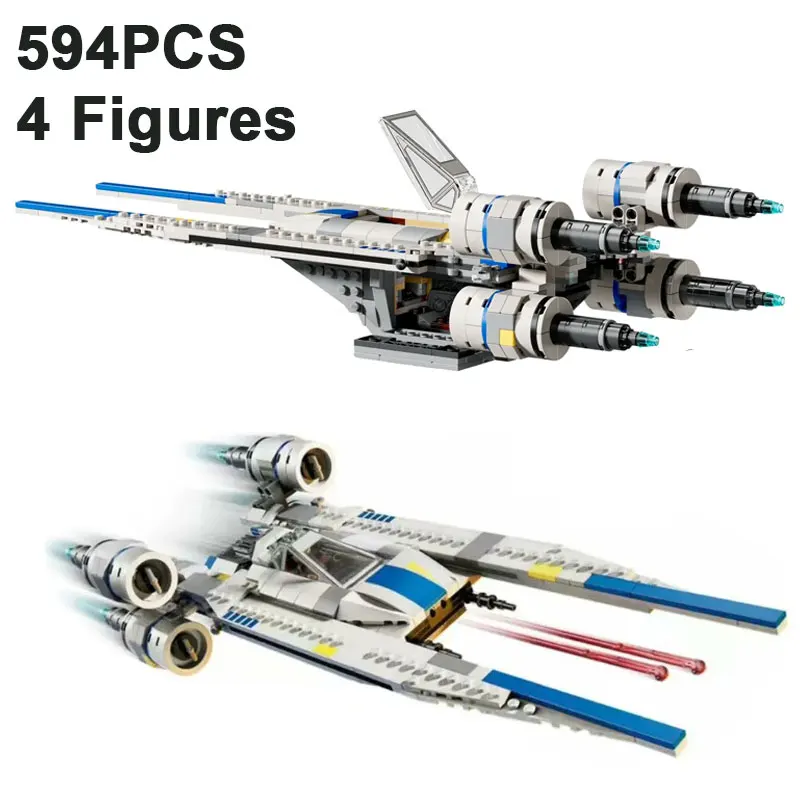 

594 шт., строительные блоки Rebel U-wing Starfighter с фигурками, космический корабль MOC, сборные кирпичи, игрушка в подарок для детей