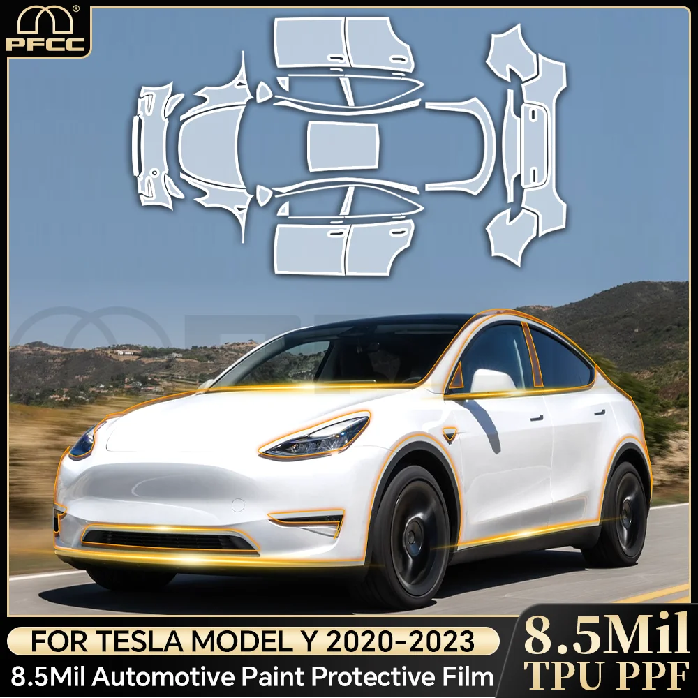 

TPU Scratch Resistant Car Paint Protection Film For Tesla Model Y 2020 2021 2022 2023 2024 Clear Bra PPF Decal Kit Accessories