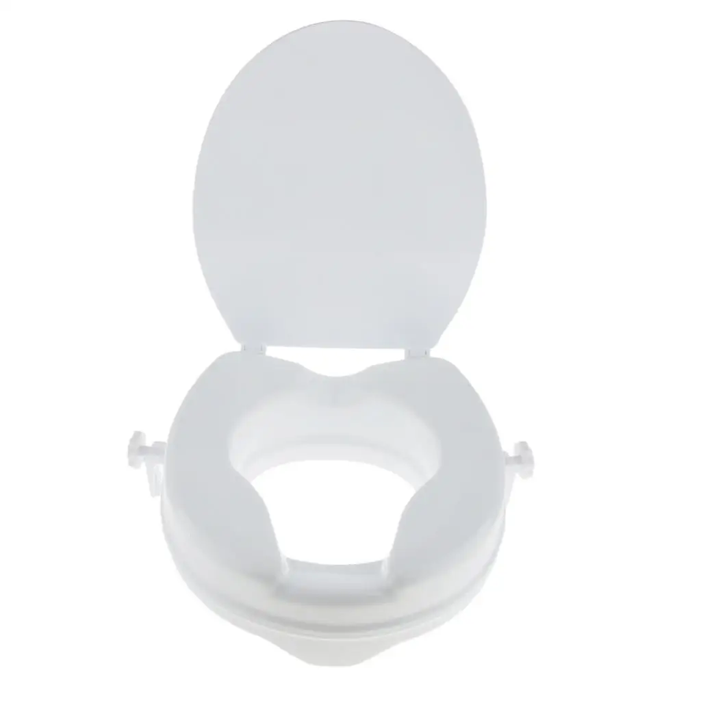 Durable Toilet Seat Riser Raised Extender Seat + Lid for 2 inch