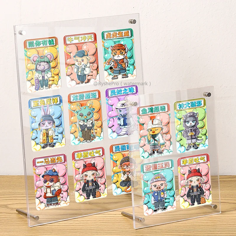 

Transparent Acrylic Trading Cards Display Baseball Cards Display Frame Collectibles Sport & Stands Cards Display Wall with Screw