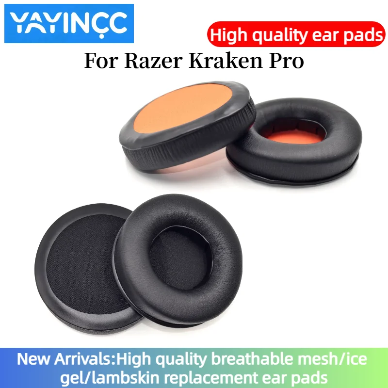 

YAYINCC Replacement Protein skin memory sponge Earpads for Razer Kraken Pro Earmuffs Ultra-soft Sponge Cushion Cover Headphone