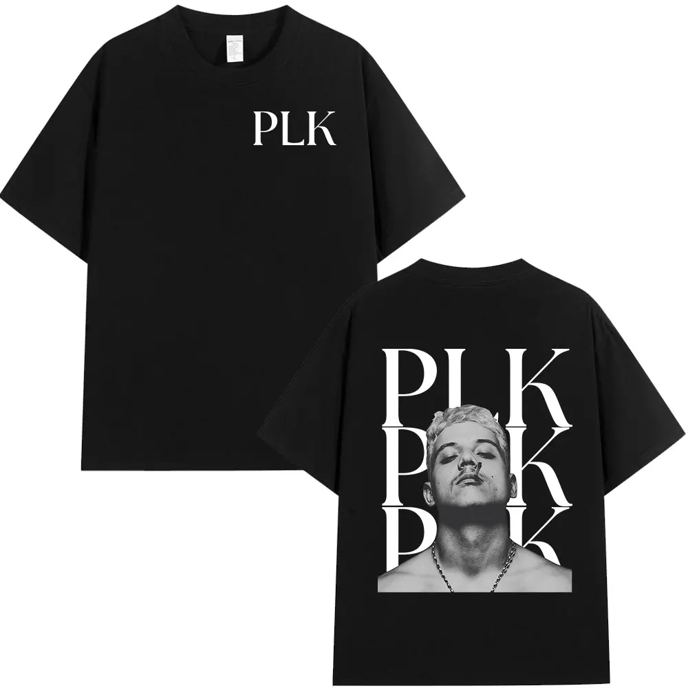 Rapper PLK Face Graphic T-shirt Men Women Clothing Fashion Hip Hop Music T-shirts Casual Cotton Short Sleeves T Shirt Streetwear