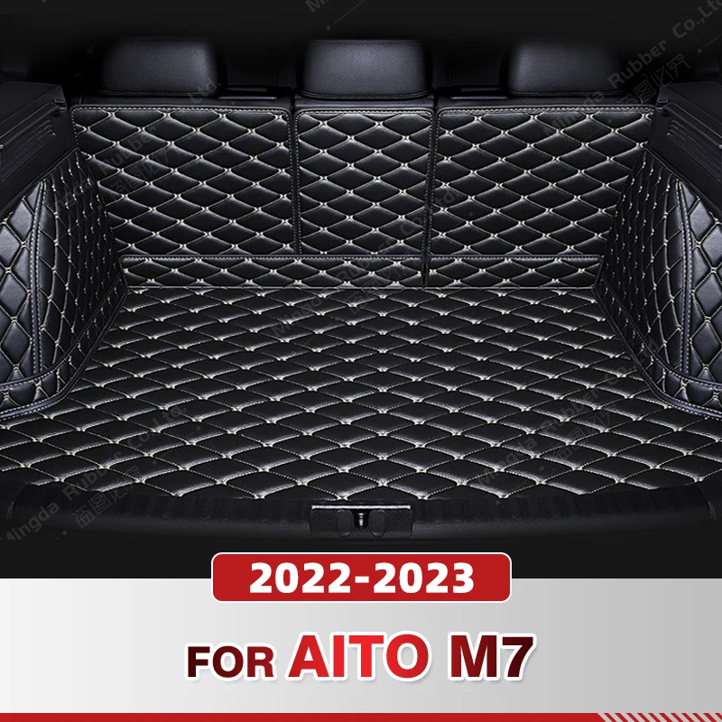 

Auto Full Coverage Trunk Mat For AITO M7 2022 2023 Leather Car Boot Cover Pad Cargo Liner Interior Protector Accessories