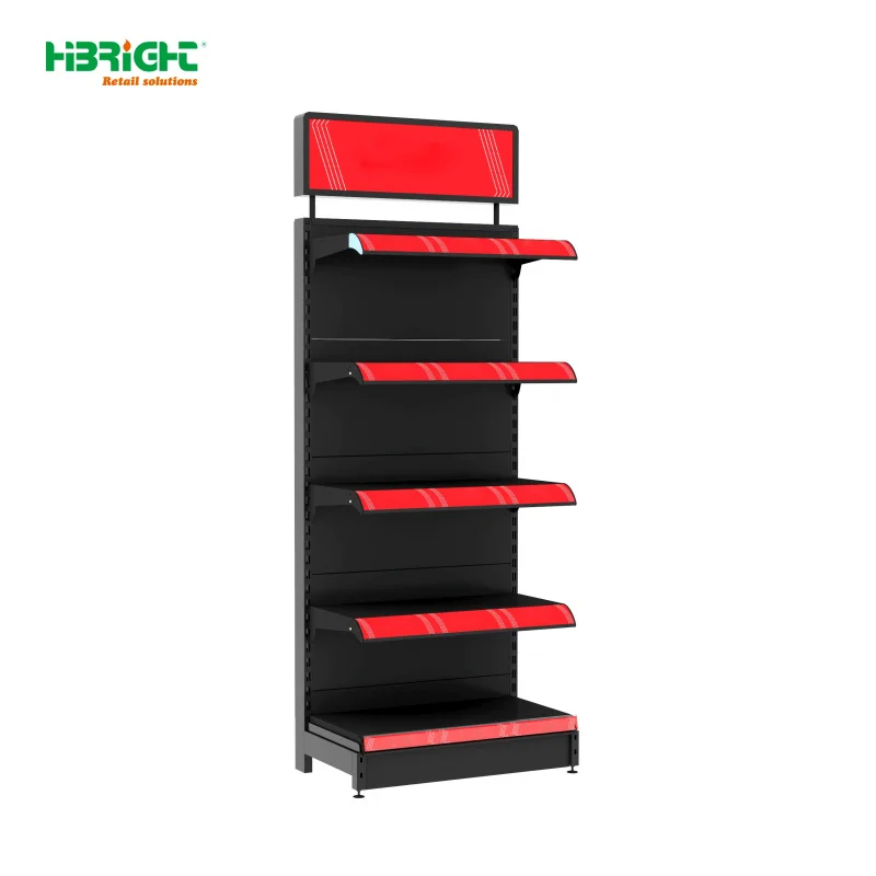 custom.Highbright HBE-SR Heavy Duty Light Duty Metal Supermarket Display Rack Back Freestanding Solid Shelves 4/5 Shelves Polish