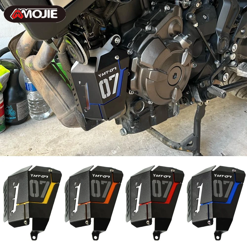 Radiator Guard Coolant Recovery Tank Shield Cover For Yamaha MT-07 MT07 FZ07 2014 - 2016 2018 2019 2020 2021 2022 2023 2024 2025