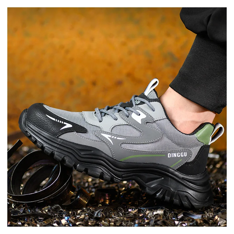 

Мужская мода, стальные носки, рабочая защитная обувь, летние дышащие защитные ботинки для рабочих, безопасные кроссовки, защищающая обувь