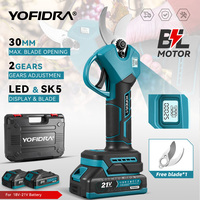 YOFIDRA 30mm Brushless Electric Pruner Shear 2 Gears Cordless Tree Pruning Electric Cutting Scissors For Makita 21V Battery Pin