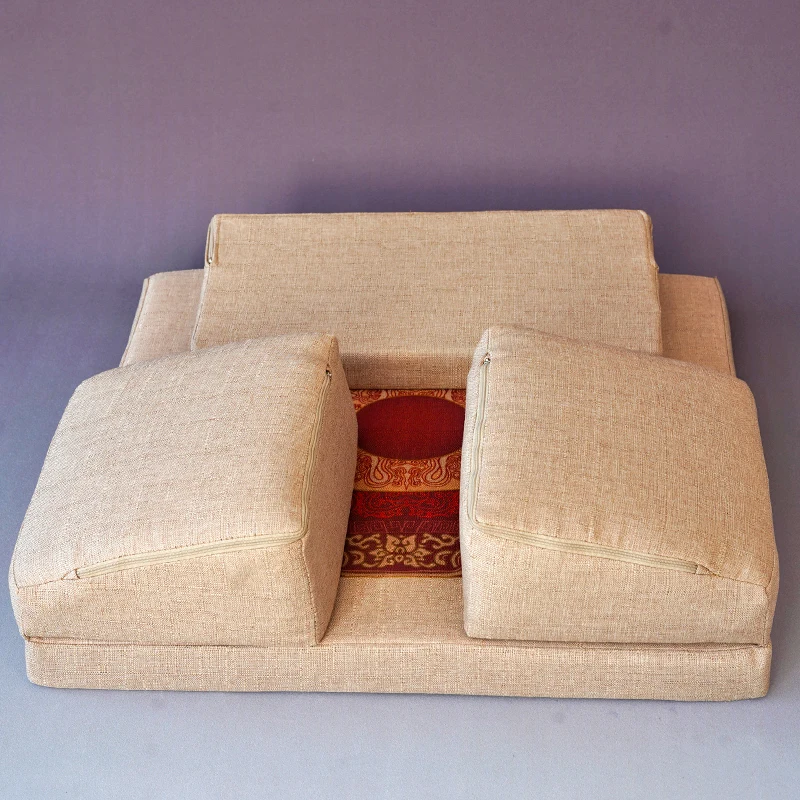 Tri-Fold Meditation Cushion Ergonomic Cushion for Yoga & Zen Portable Kneeling Seat Foldable Floor Mat for Cross-Legged Sitting