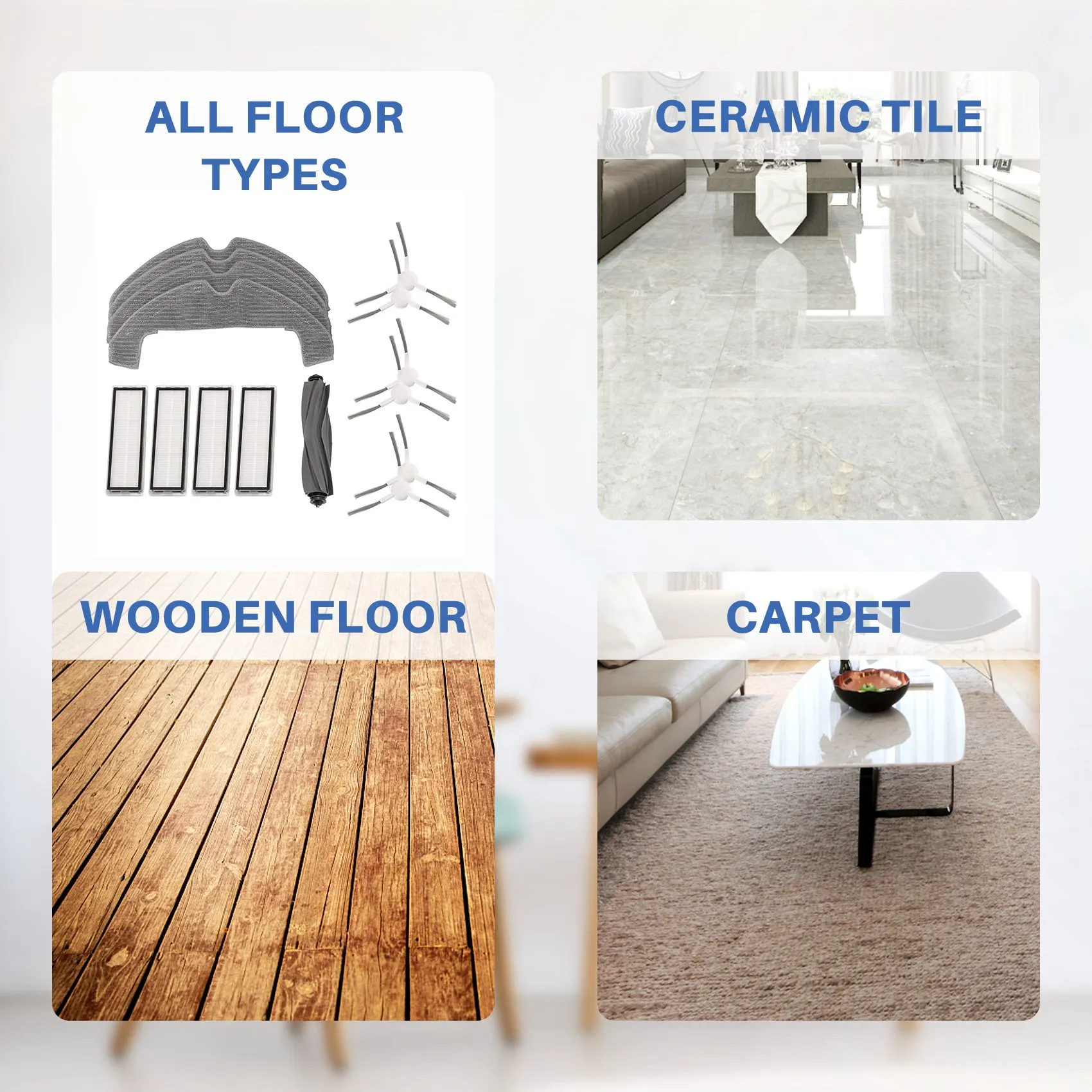 MAKE-15PCS Per Dreame D10 Plus Gen 2 Robot Aspirapolvere Parti di Ricambio Lavabile Spazzola Laterale Principale Mop Panno Filtro Hepa