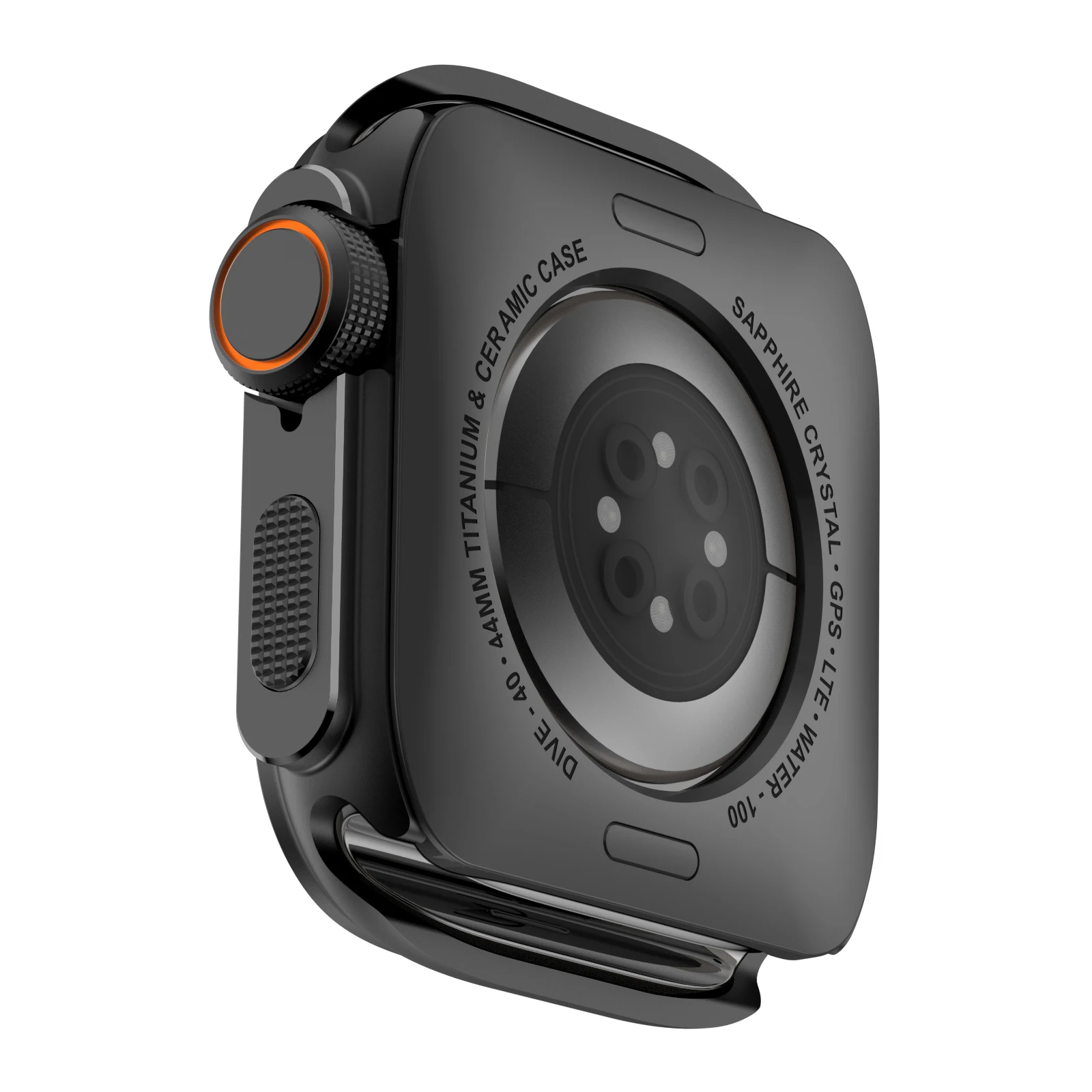 حافظة واقية لساعة ابل SE (2023) / SE (2022) / SE / 6 / 5 / 4 إطار ساعة من خليط معدني مقاس 44 ملم - اسود