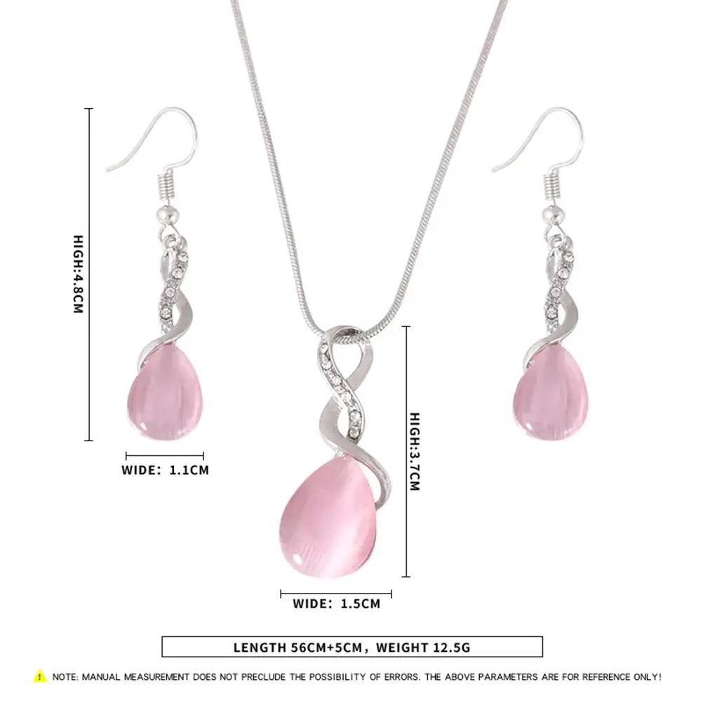 

Droplet Necklace Earrings Set Elegant Jewelry for Wedding Party Accessories High Grade Stylish Design Easy Wear Daily