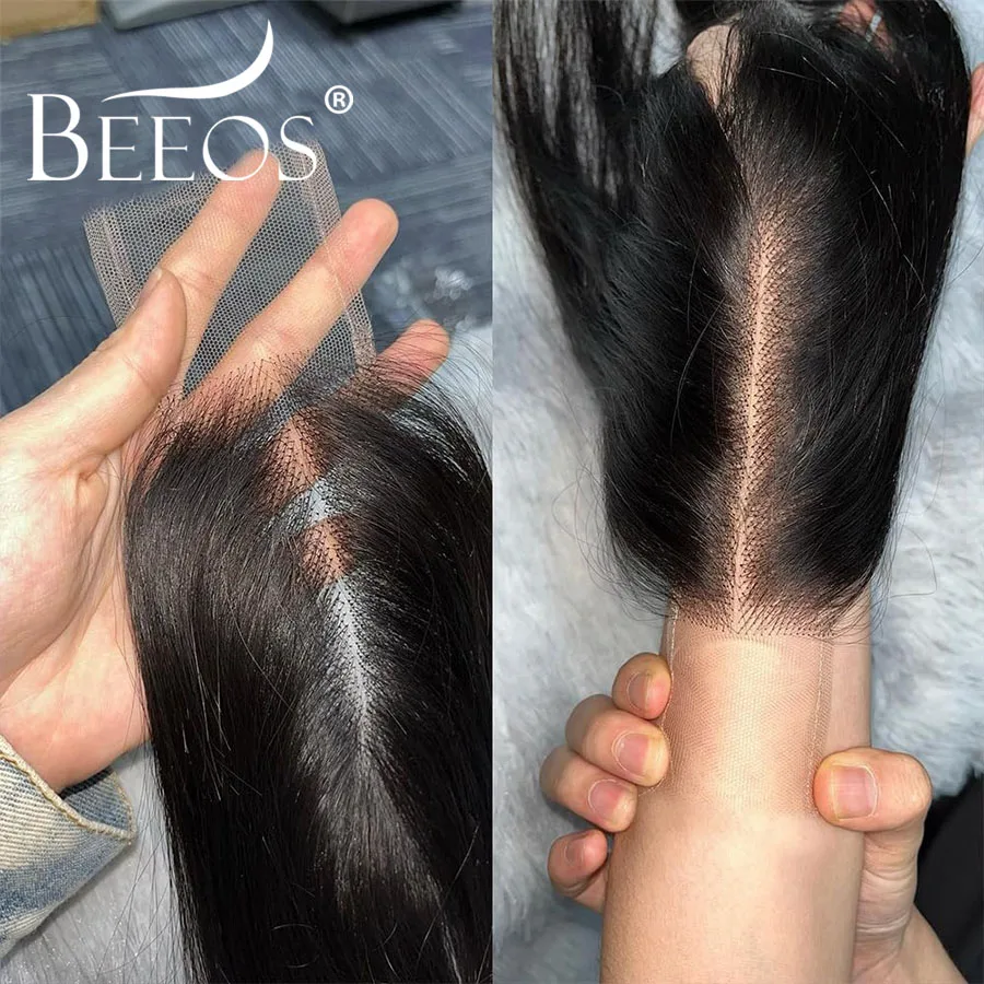 Real HD Cierre de encaje 2x6 HD Cierre de encaje transparente cabello humano separación profunda sedoso recto nudos blanqueadores cabello Pre desplumado Remy