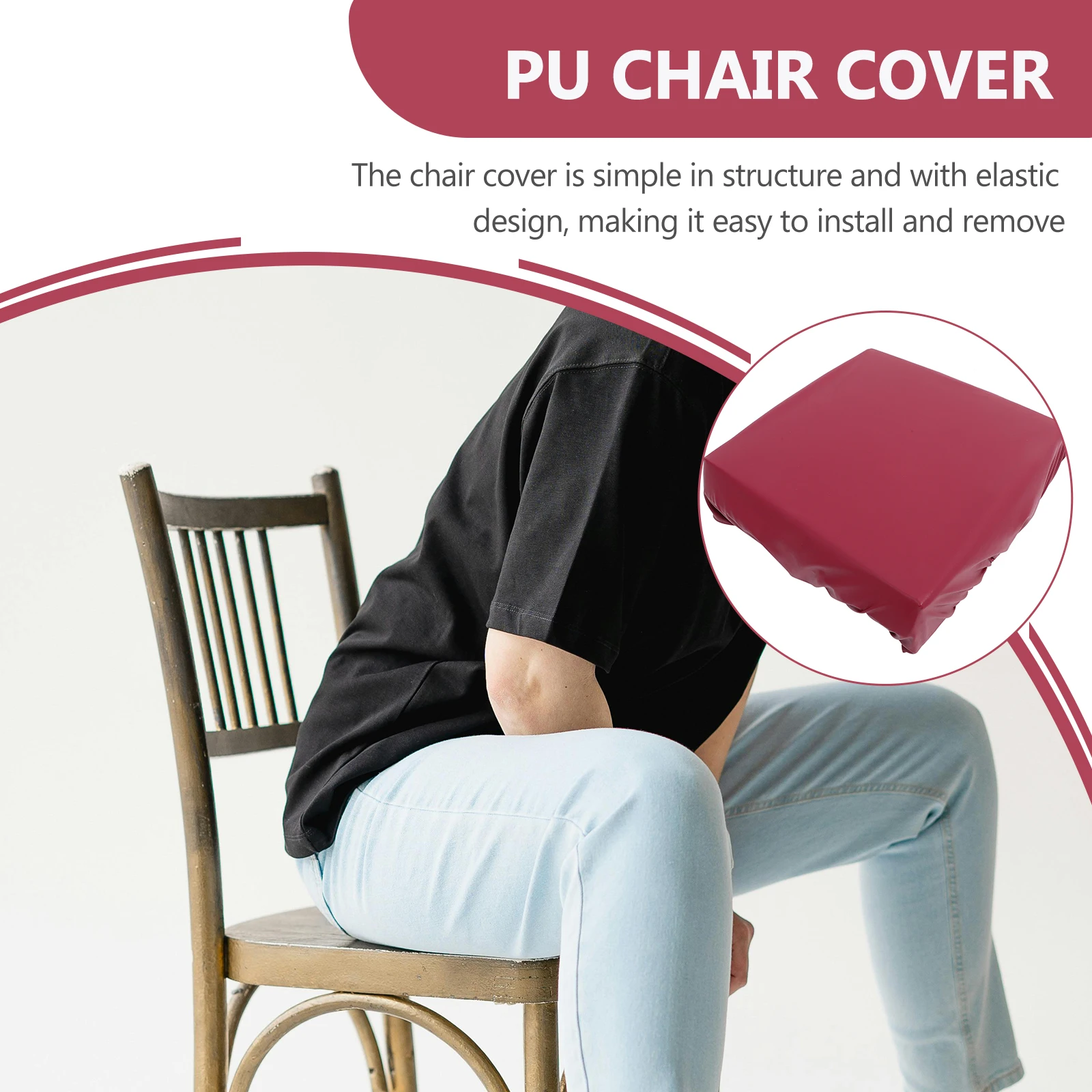 

2Pcs Waterproof Chair Cover PU Elastic Dining Protector Slipcover Modern Banquet Covers Hotel Accessories Home Goods