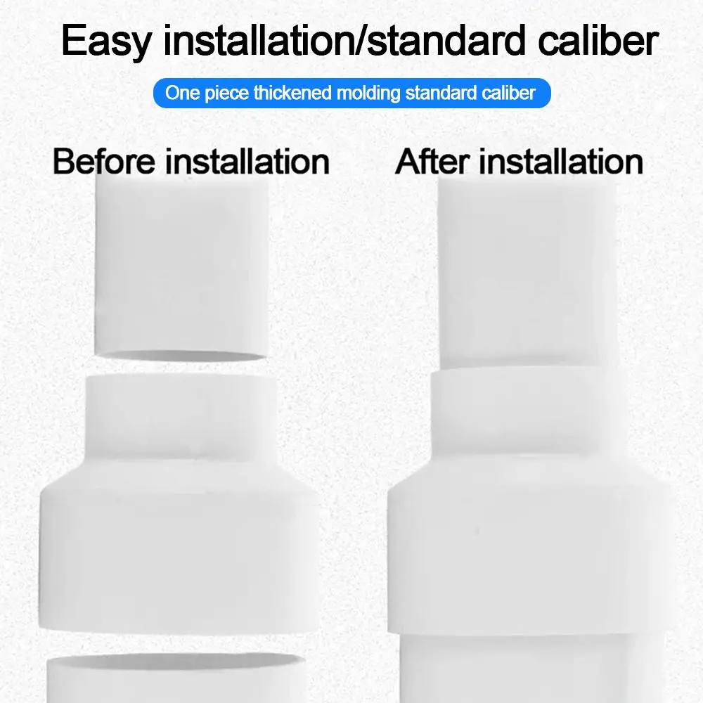 New ABS Exhaust Pipe Reducer Adapter White Portable Ducting Connector Pipeline Variable Diameter Joint
