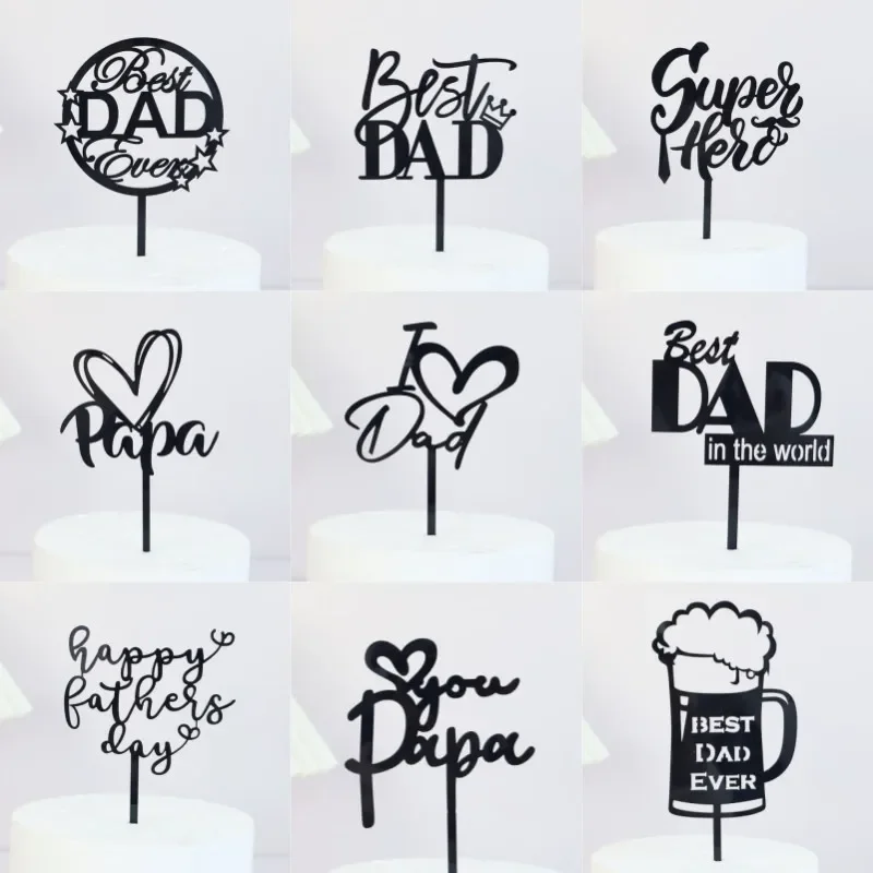 Happy Father's Day Cake Topper Best Dad Ever  Decoration Party   Decorating Baking Tools I Love