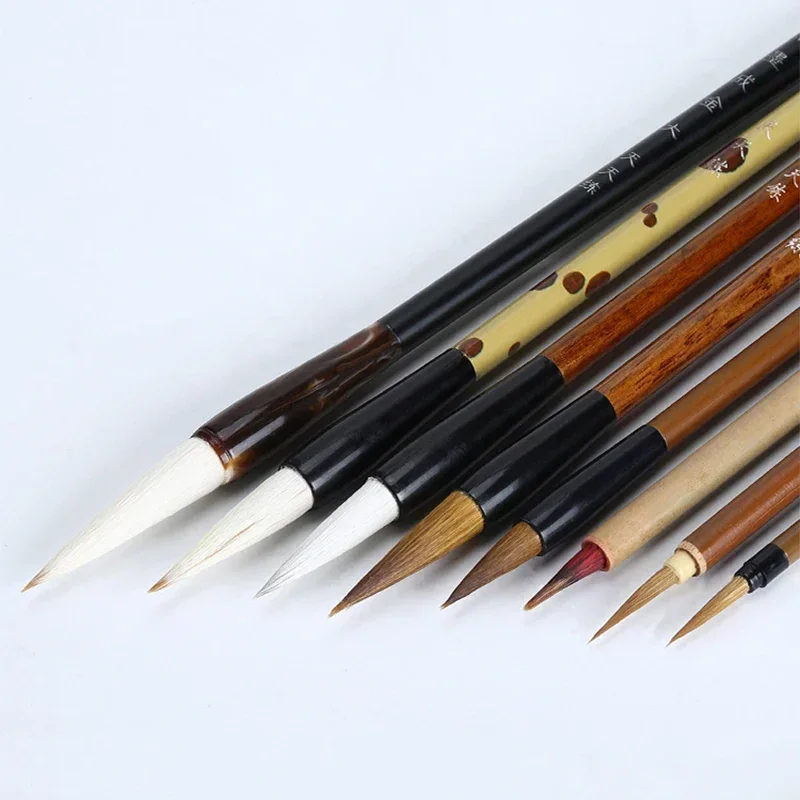 6/9/12/16Pcs Chinese Calligraphy Brushes Set with Roll-up Bamboo Brush Holder Sumi Painting Writing Kanji Art Watercolor Brush