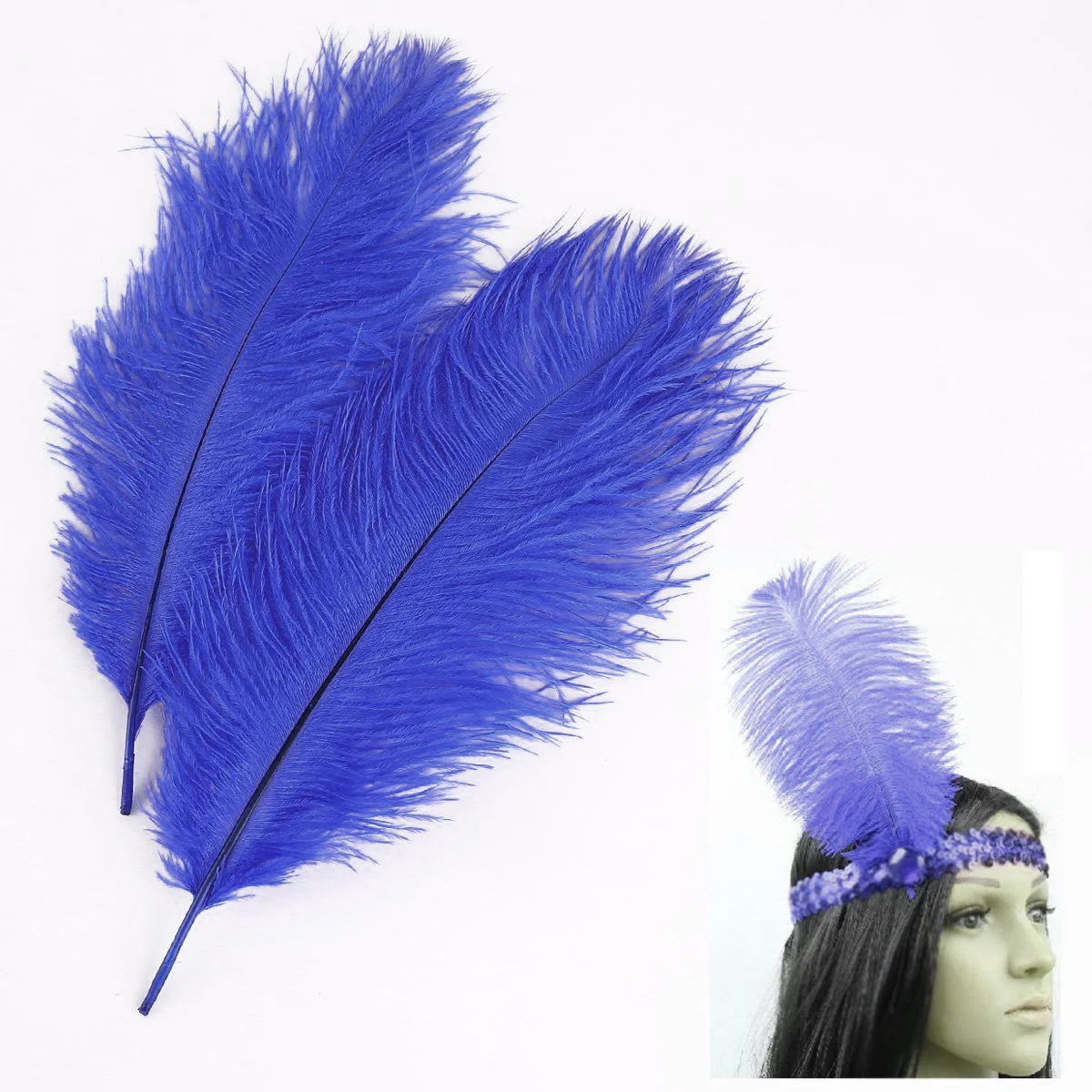 

20 шт. натуральный страусиный темно-синий 25-30 см отлично подходит для вечеринки, свадьбы, поделок, домашнего декора, страуса S, темный S