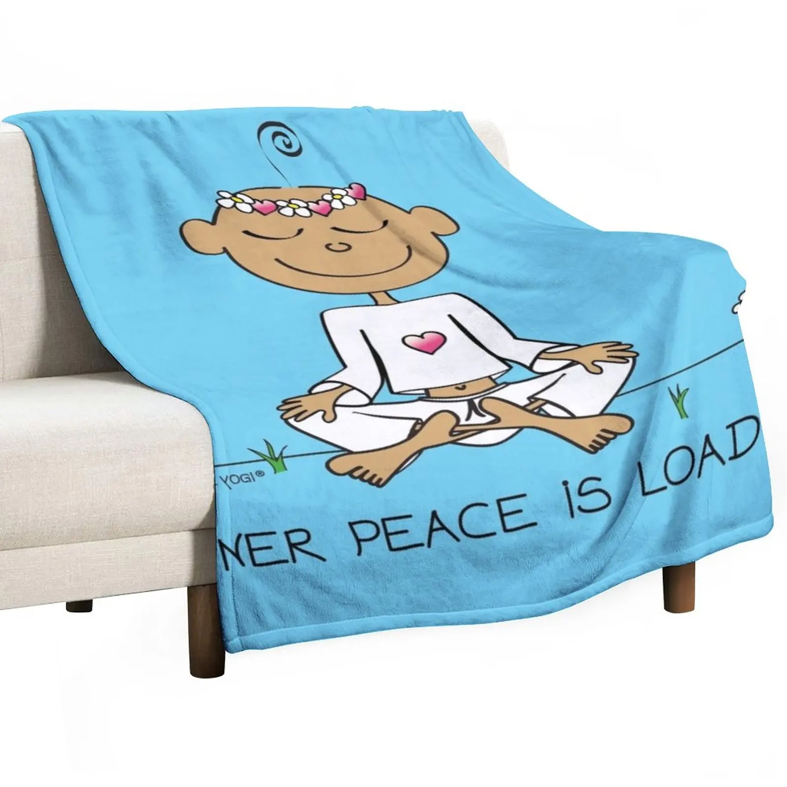 

Inner Peace Is Loading Throw Blanket valentine gift ideas Plaid bed plaid Soft Plaid