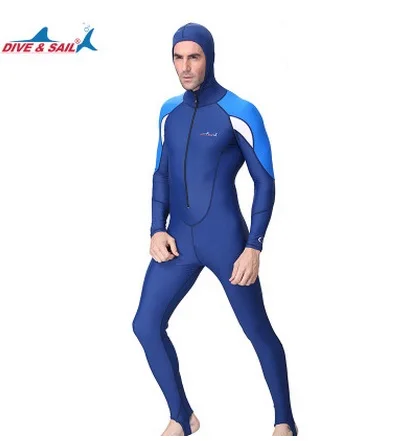 

Men Long Sleeve Water Sport Surfing Wetsuit Hooded Keep Warm Swimwear Diving Suit UV Protection UPF50+ Nylon Full Body RashGuard