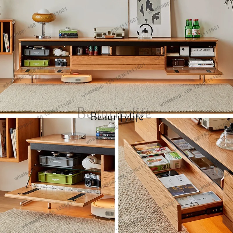 Picture 6: FGCherry wood TV cabinet Solid wood rock slab Stainless steel leg locker