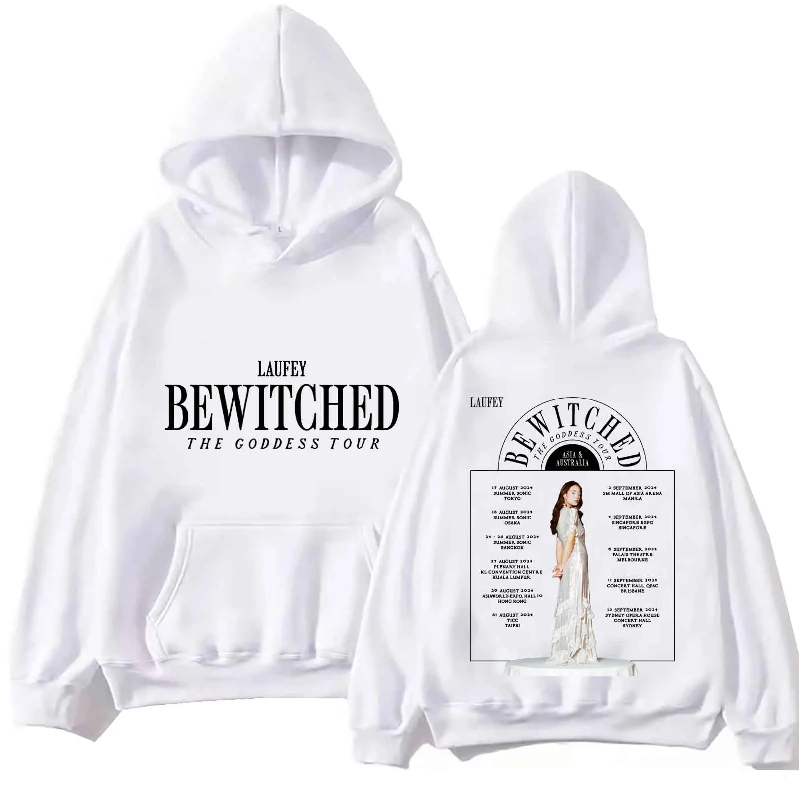 Laufey Bewitched: The Goddess Tour 2024 Hoodie Tops Long Sleeve Regular Sweatshirt Music Fans Gift Spring Summer Casual