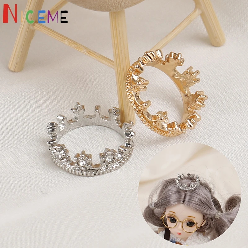 

1:12 Dollhouse Miniature Mini Metal Crown Princess Headwear Model Dolls Accessories Kids Pretend Toys