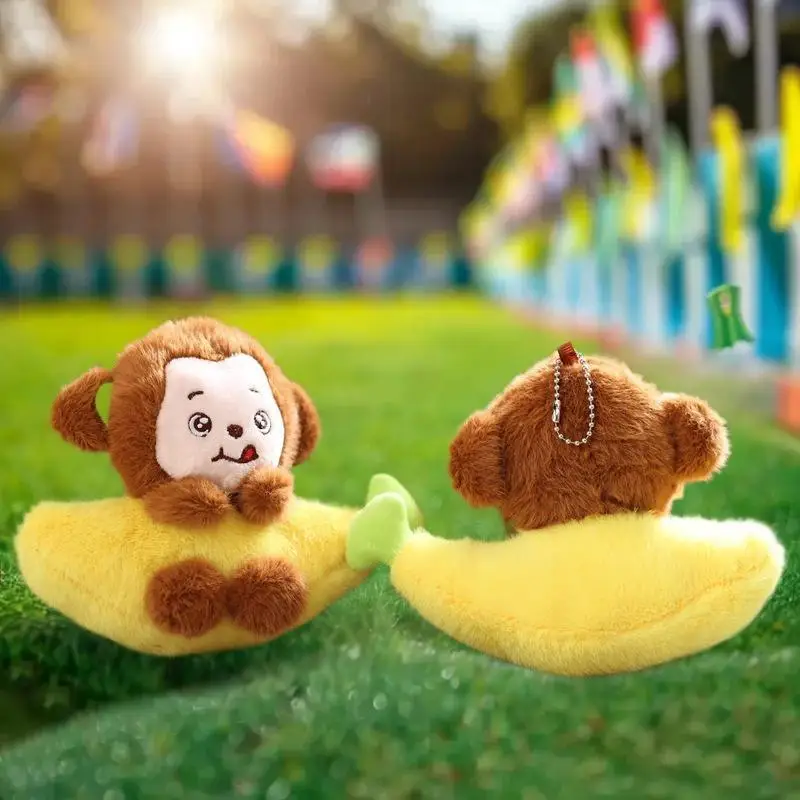 

Soft Banana Charm Bag Pendant, Adorable Monkey Plush Keychain, Perfect Ornament Gift for Boys