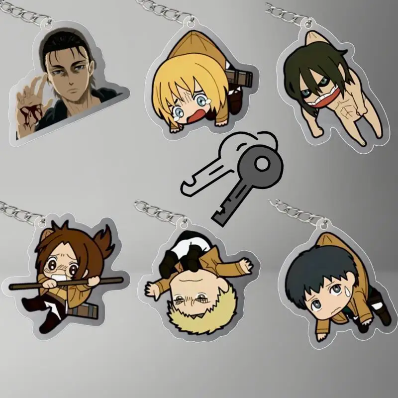 

Акриловый брелок для ключей по мотивам аниме «Атака Титанов» (Бертхольд Хувер, Райнер Браун, Армин Арлерт), аниме-сувенир, подвеска для рюкзака, креативный подарок
