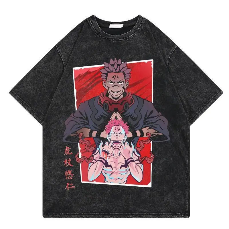 

Женская футболка с принтом: Jujutsu Kaisen Jujutsu Kaisen Fukurou Kei, винтажная уличная стираная футболка с короткими рукавами в американском стиле