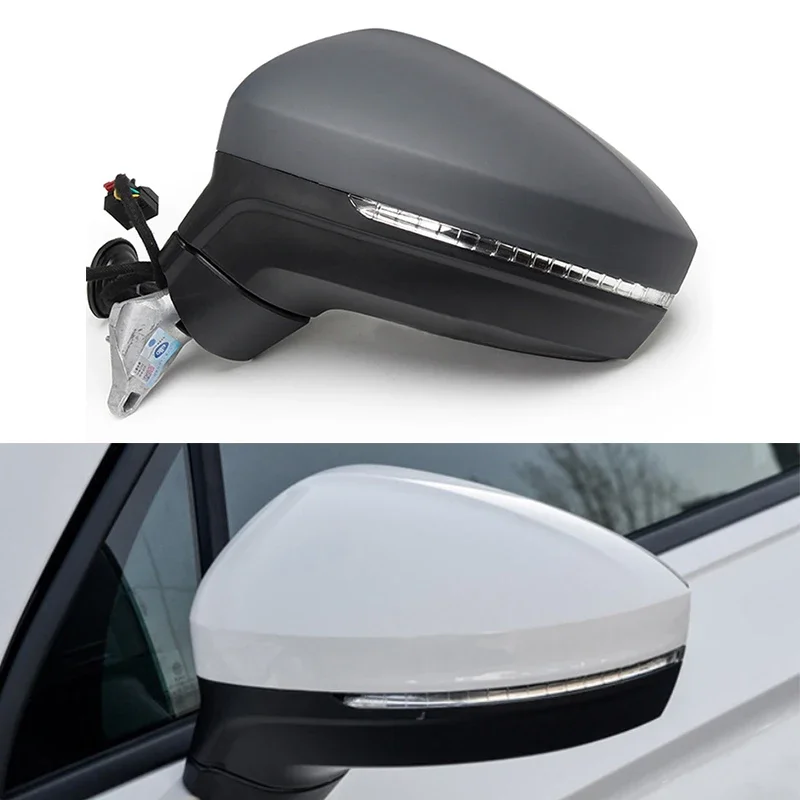 Auto Power Heated Fold Turn Signal 6 9 11 13 15 Wires Side Mirror Assembly for VW Tiguan 2017 2018