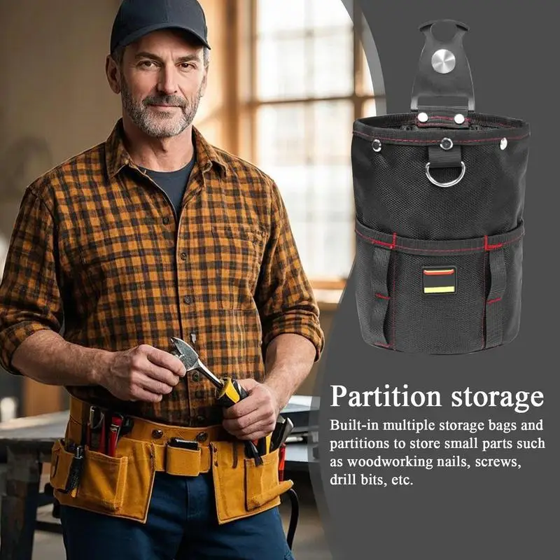 

Tool Waist Bag Electrician Tool Organizer Pouch With Belt Clip Small Waist Organizer Bag For Tape Measures Drills Hammer
