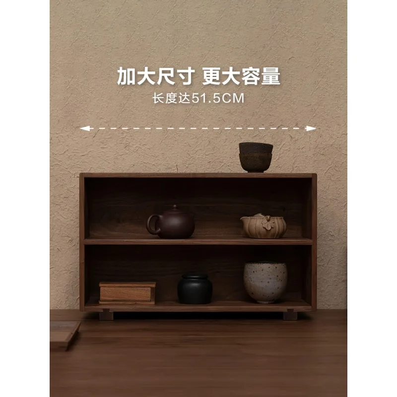 나무 탁상 선반 수납 랙 블랙 월넛 세트 컵 보관함