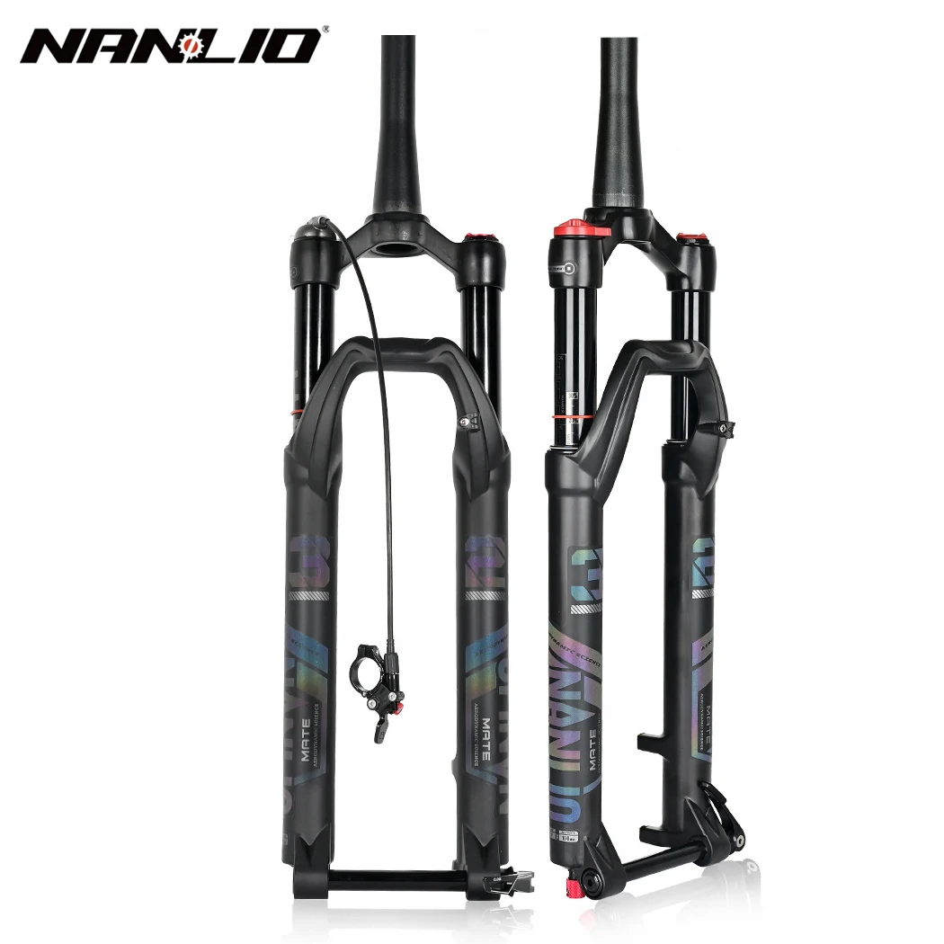 NanLio Mountain Bike Air Suspension Forks 26/27.5/29inch magnesium damping adjustable shock absorbing disc brake air fork