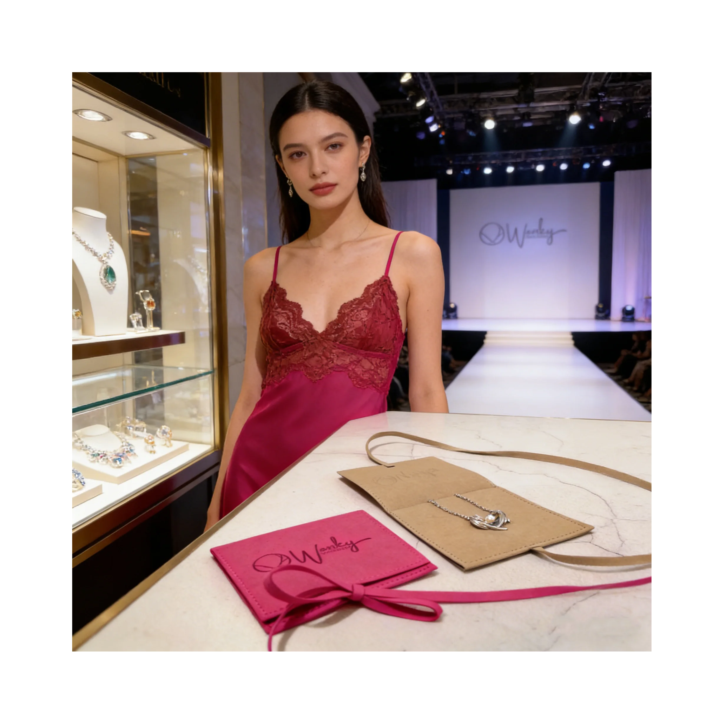 50pcs custom jewelry packaging pouch custom logo envelope bags with flap microfiber ring pouch embossing logo multicolor