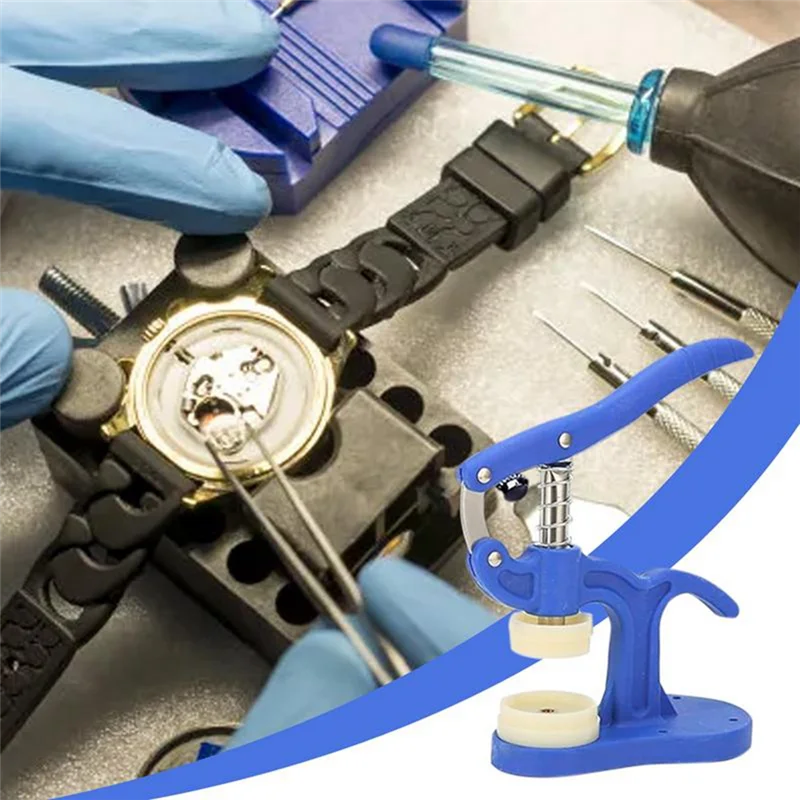 B84B-Watch Pressing Set Professional Pressing Tool Watch Back Case Pressing Repair Kit With 12Peices Fitting Dies Anti-Slip