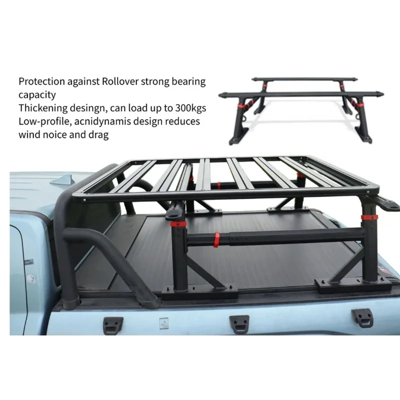 Hot Selling New Design Adjustable Aluminum Pickup Roll Bar Truck Rack Suitable For 4x4 Offroad Upgrade