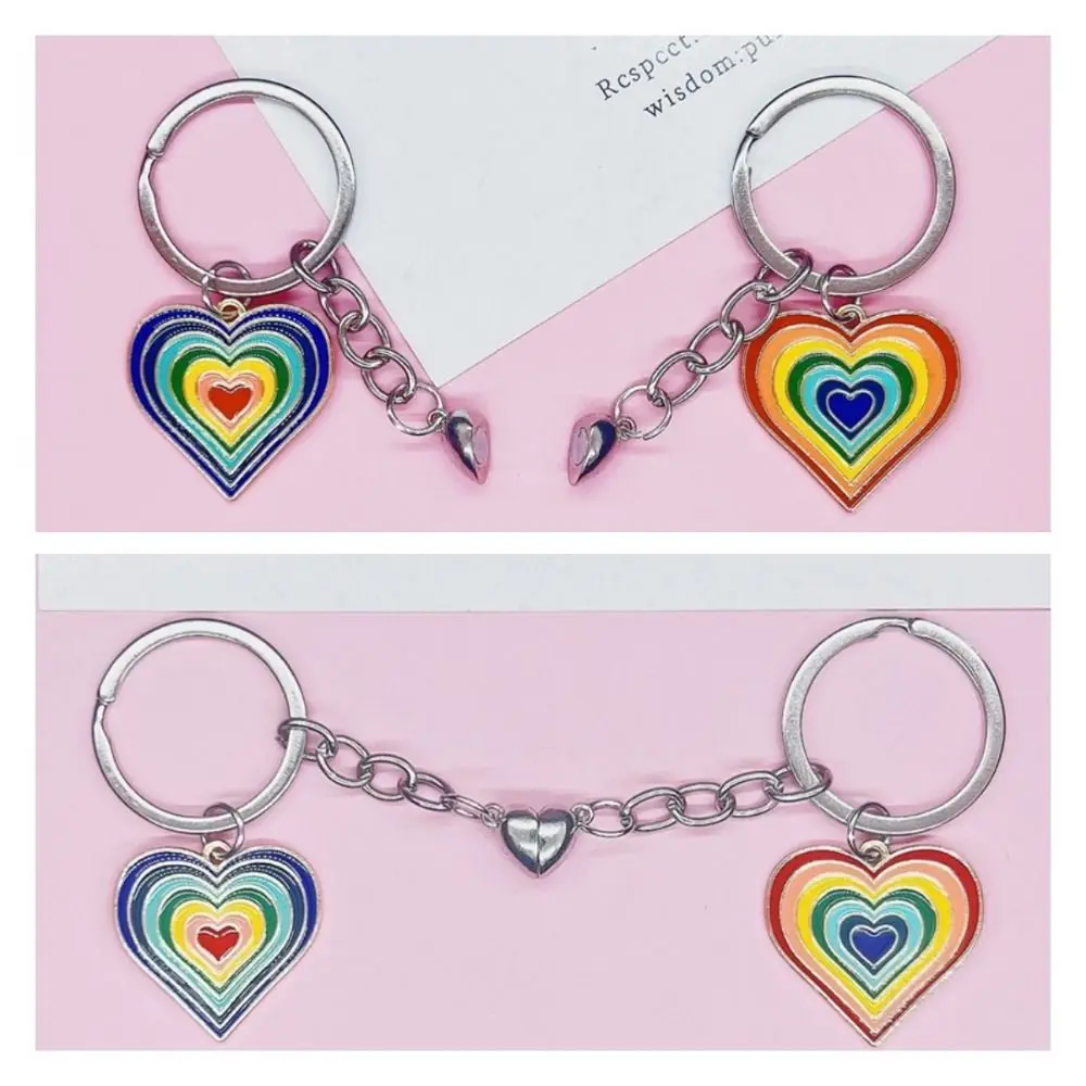 Lovely Colorful Heart Key Chain Metal Multi-purpose Hollow Peach Heart Keyring Fashion Creative Peach Heart Pendant