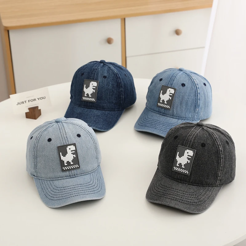 

Summer School Baby Boys Baseball Cartoon Dinosaurs Children Outdoor Kids Caps for 2-8Years Adjustable Sports Hats Cotton
