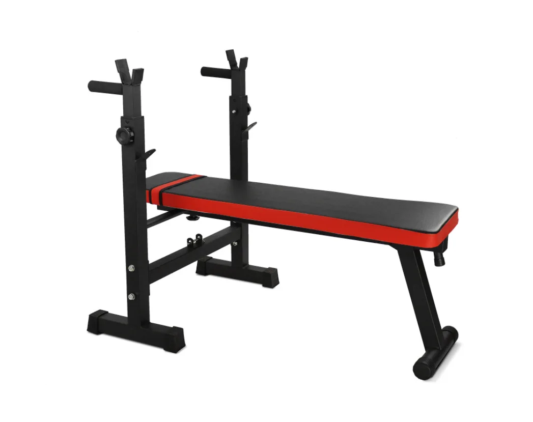 Adjustable Metal Training Bench Steel Rubber Flat Pushing Dumbbell Folding Bed Frame Simple Weightlifting Exercise Equipment