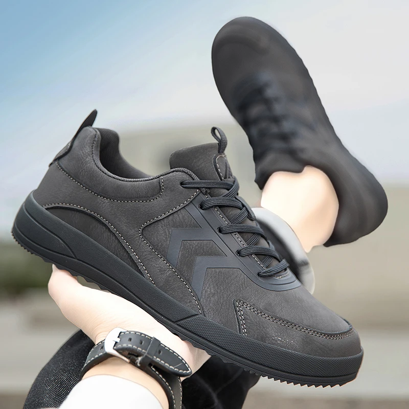 New 2025 Men\'s Wide Warm Fur Walking Sneakers for Winter Hiking Athletics Large Size Barefoot Casual Outdoor Shoes